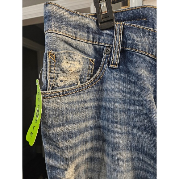 NEW with tag BKE Jake Bootleg Jeans Mens 34L Blue Distressed Denim Boot Cut - Picture 2 of 4